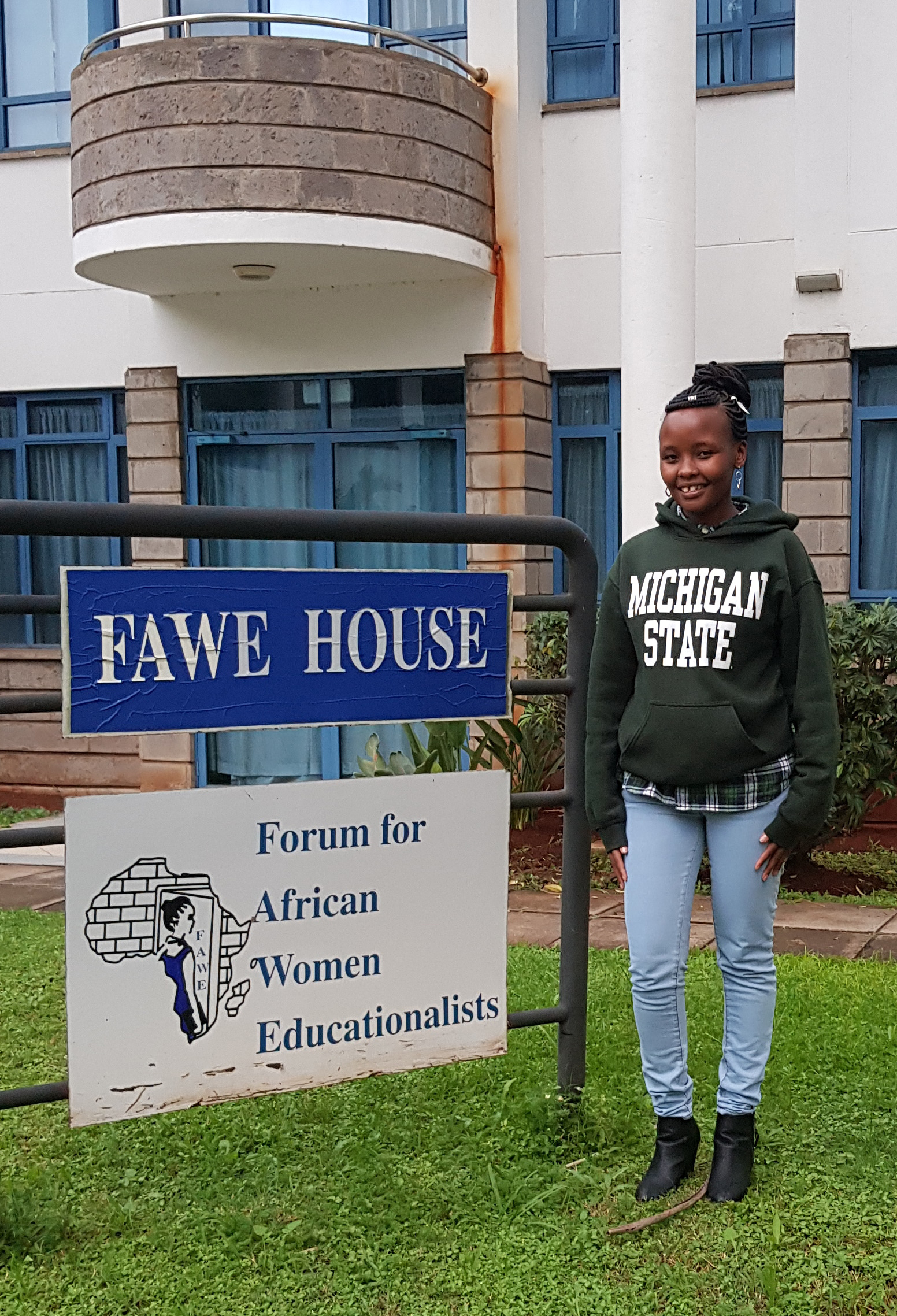 Naomi at her Kenyan Internship building